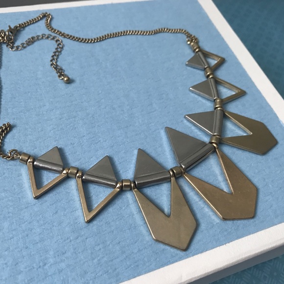 Mod Art Deco Style Bunting Triangles Necklace - Picture 2 of 8